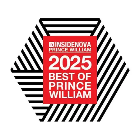 Hexagonal logo with 'Insidenova' and '2025 Best of Prince William' text on a white background