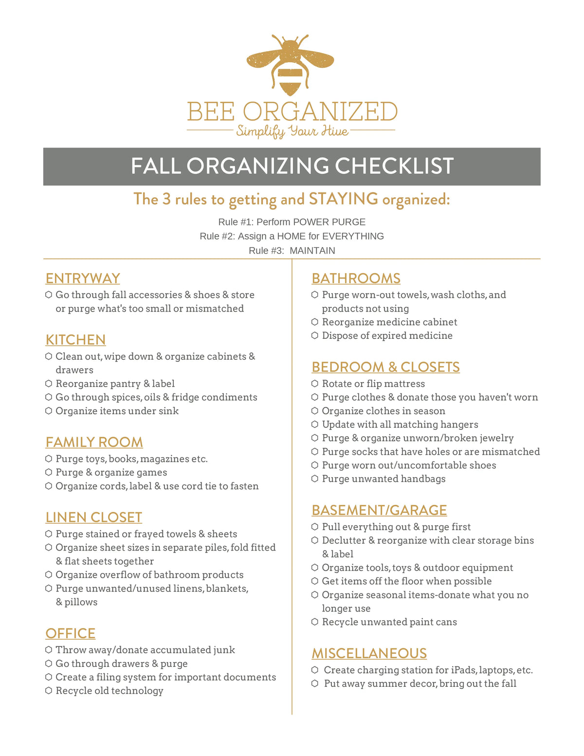 Bee Organized