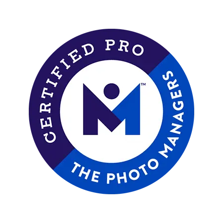 Certified Pro badge for The Photo Managers on a white background