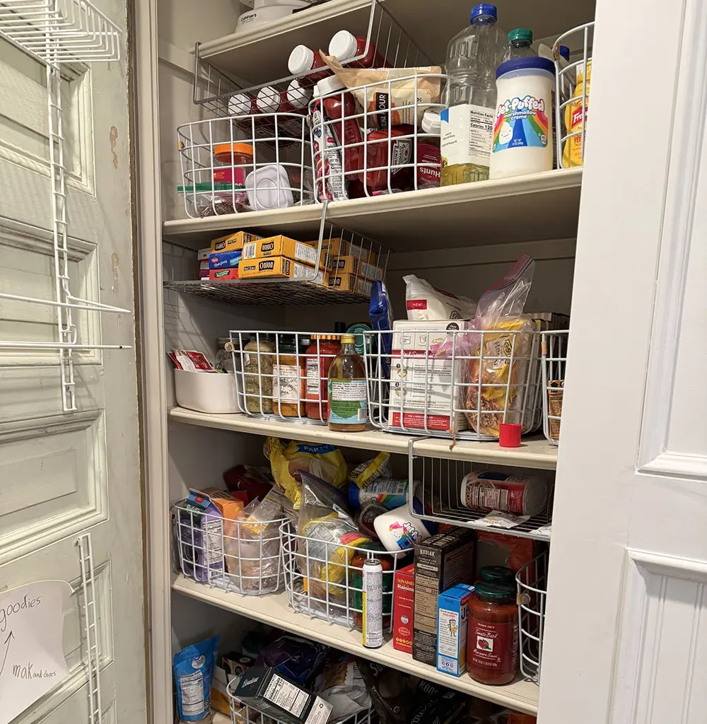 disorganized kitchen closet