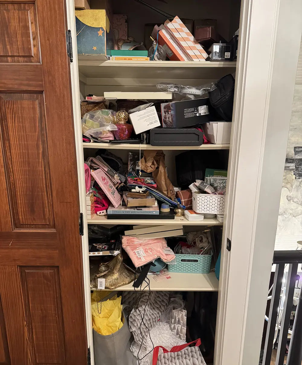disorganized closet