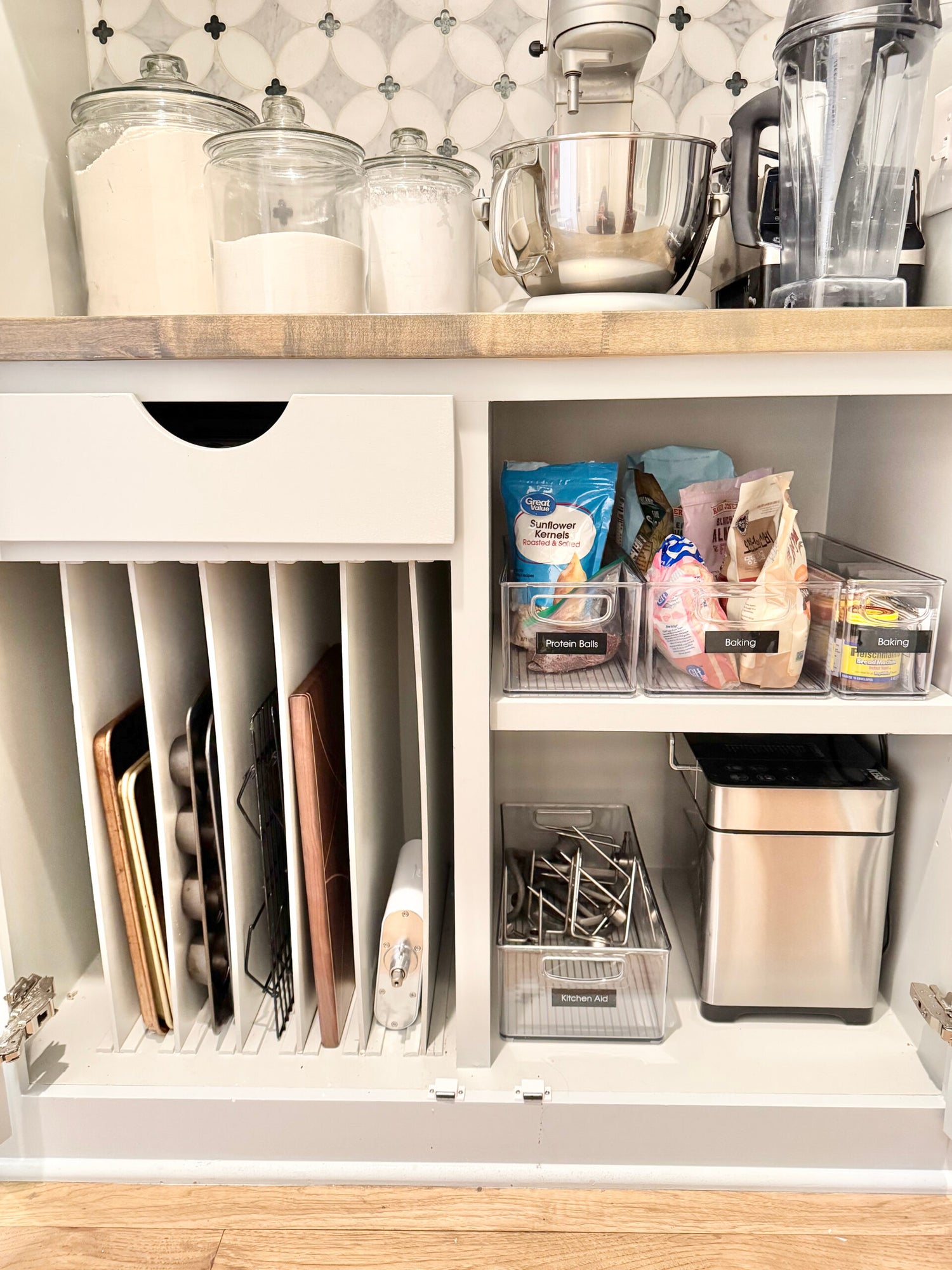 organized kitchen appliances